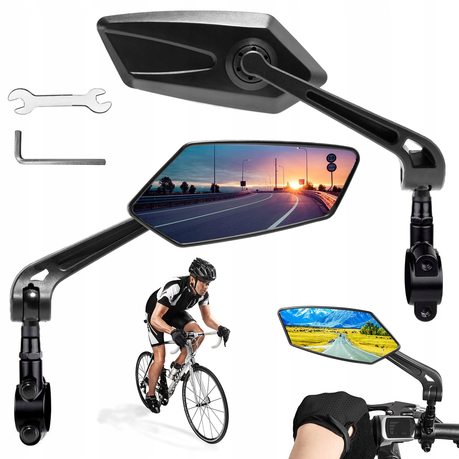 Lusterko Wsteczne Rowerowe 2SZT Szerokokątne 360° Mtb Dziecięcy Bmx