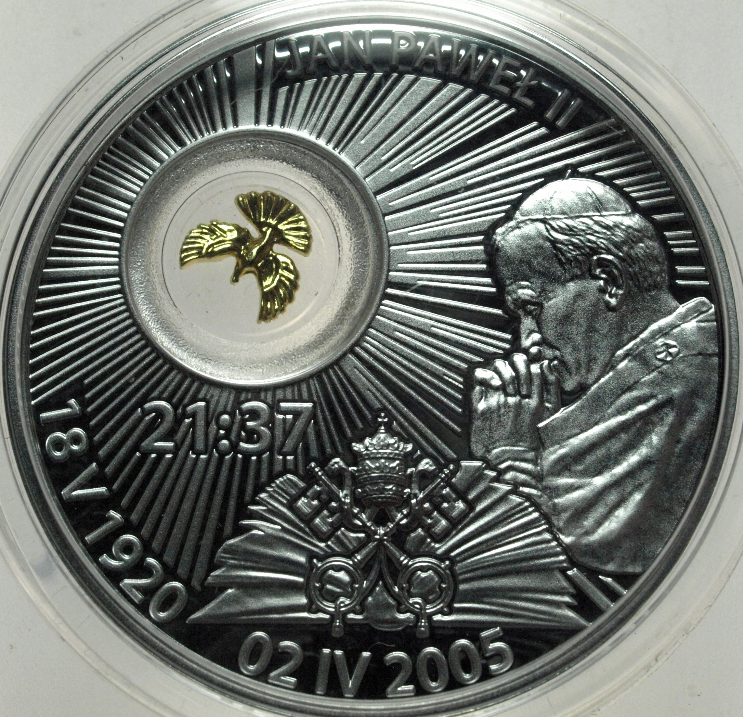 medal 2014 Jan Paweł II Totus Tuus 21 37 02 IV 2005 SREBRO
