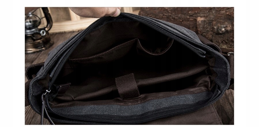 Torba męska na ramię do pracy szkoły czarna canvas+ GRATIS :) Kod producenta RBM1043