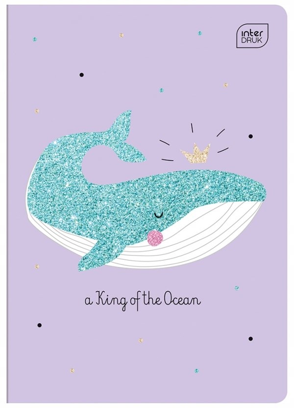 

Zeszyt Interdruk A5-16 Kratka Glitter Wieloryb