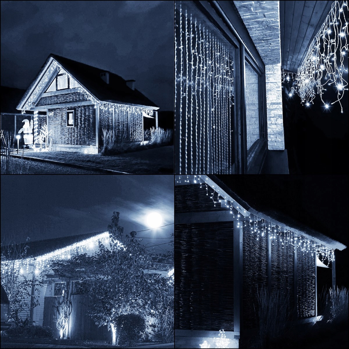 LAMPKI ZEWNĘTRZNE 500LED SOPLE GIRLANDA 22,5m ZIMNE BIAŁE IP44 OŚWIETLENIE Marka Springos