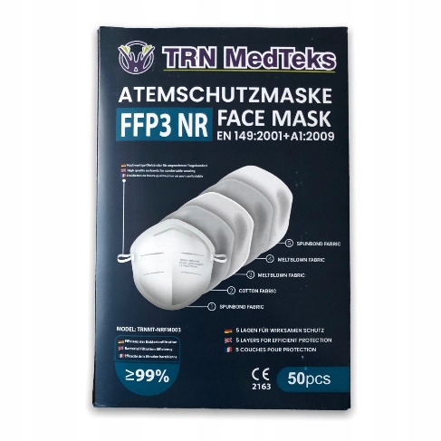 10x FFP3 MASKA MASECZKA ANTYWIRUSOWA OCHRONNA 99% Marka inna