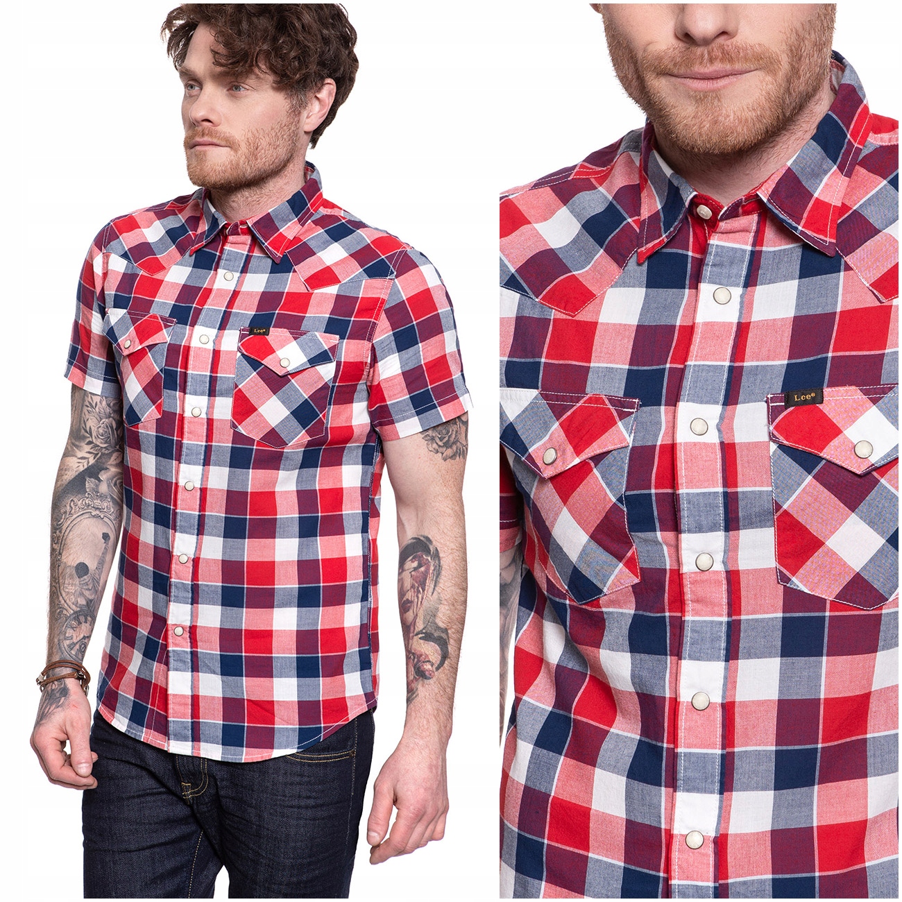 

Lee Ss Western Męska Koszula Krótki Rękaw Logo L