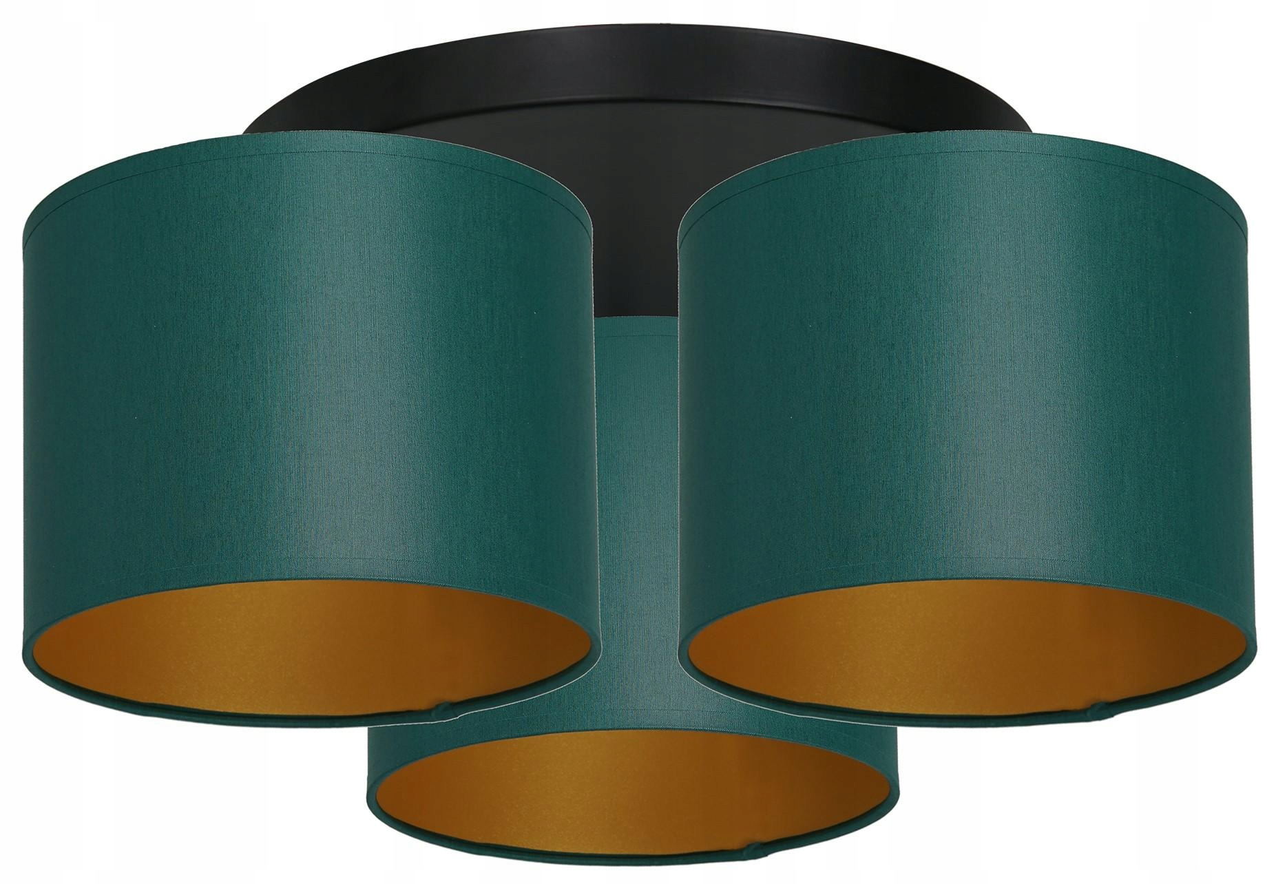 Stropná lampa Stropné Svietidlo Moderný Arden Zelený Zlatý Abažúr 3xE27 do obývačky