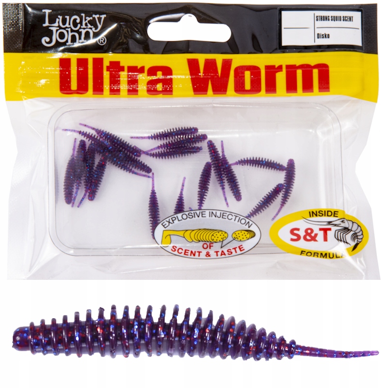 Guma Robak Lucky John Ultraworm 2.0'' 5cm S63 Disko 9szt. Na Okonia