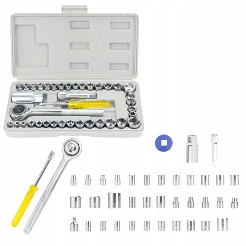

Zestaw Narzędzi Klucze Nasadowe 40 El. Grzechotka