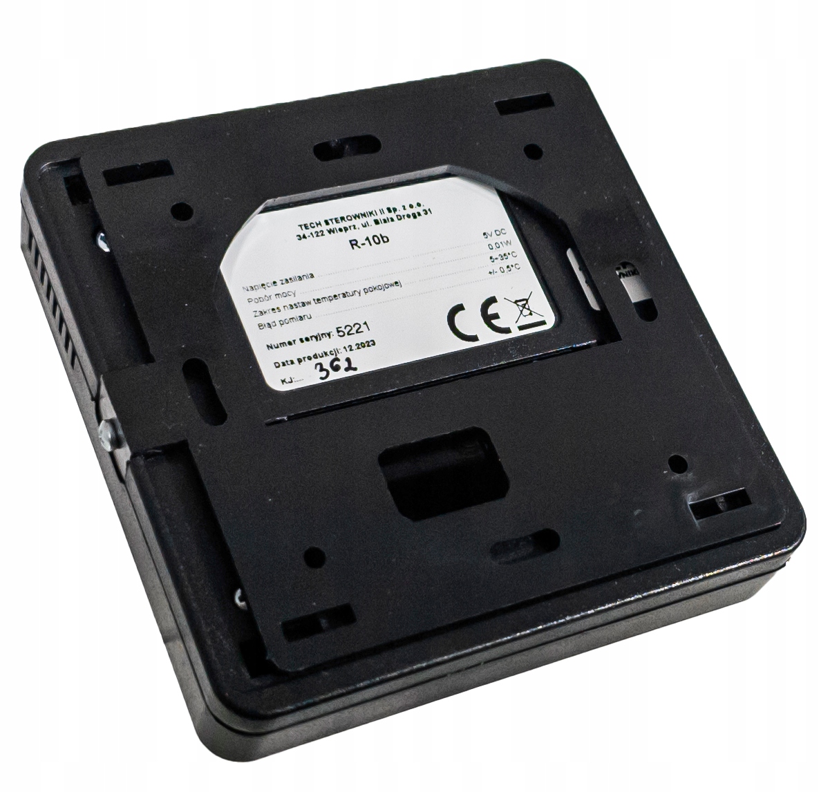 TECH R-10B PRZEWODOWY REGULATOR POKOJOWY CZARNY Typ pokojowy regulator