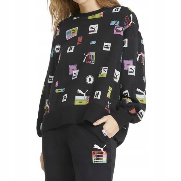 Mikina Puma 53435101 Brand Love Oversized Aop Černá M