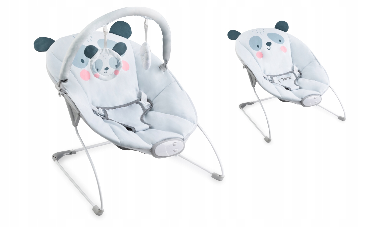 LEŻACZEK DLA NIEMOWLĄT - MoMi GLOSSY SZARY - ZABAWKI MELODIE WIBRACJE Kod producenta BULE00003