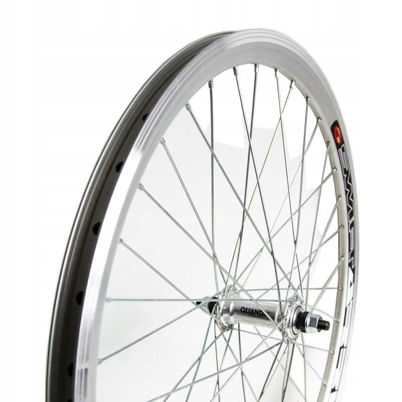 Koło 28 cali Przód obręcz Alu Stożek piasta Quando Srebrne