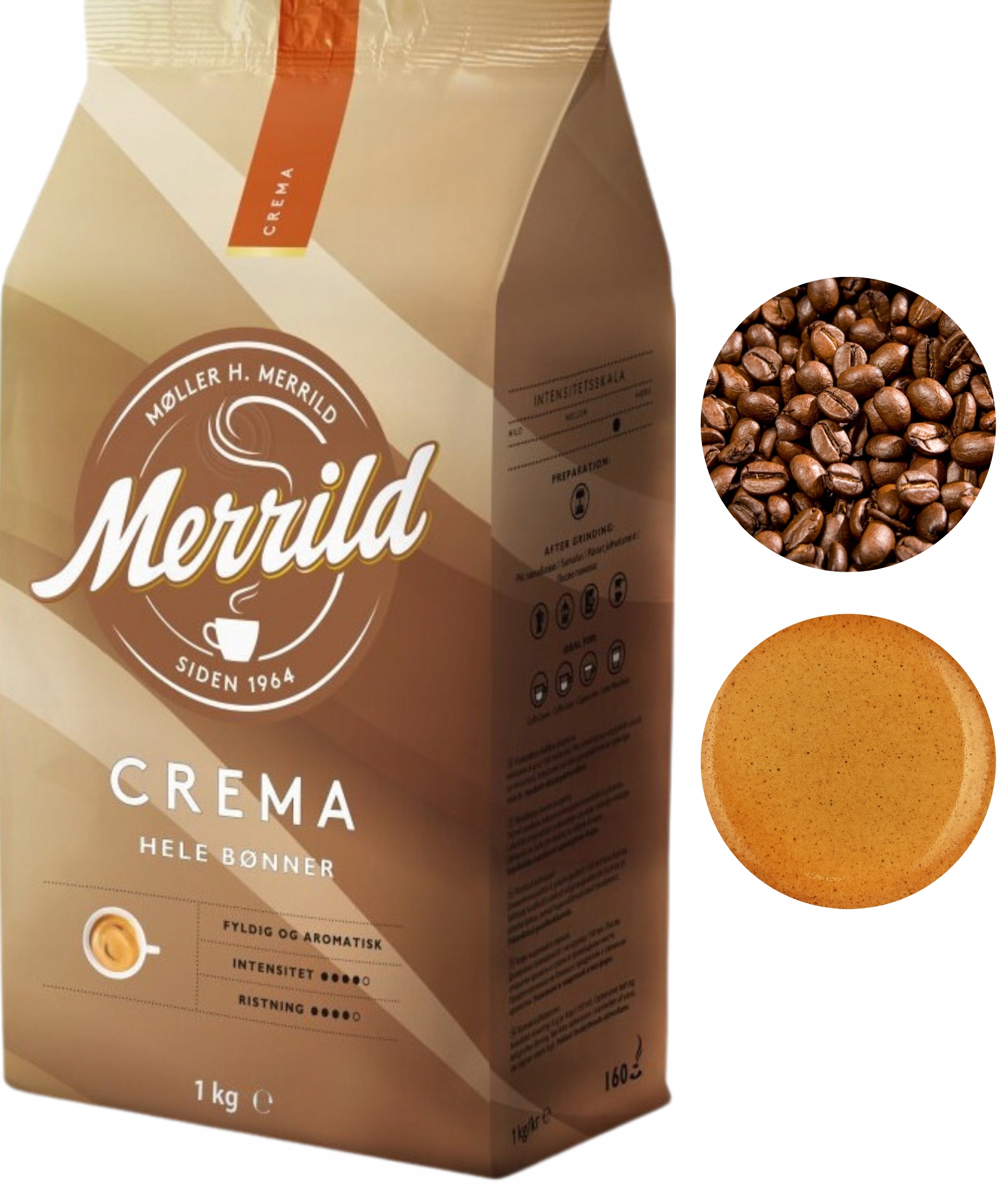 Lavazza Merrild Crema kawa ziarnista intensywna 1kg
