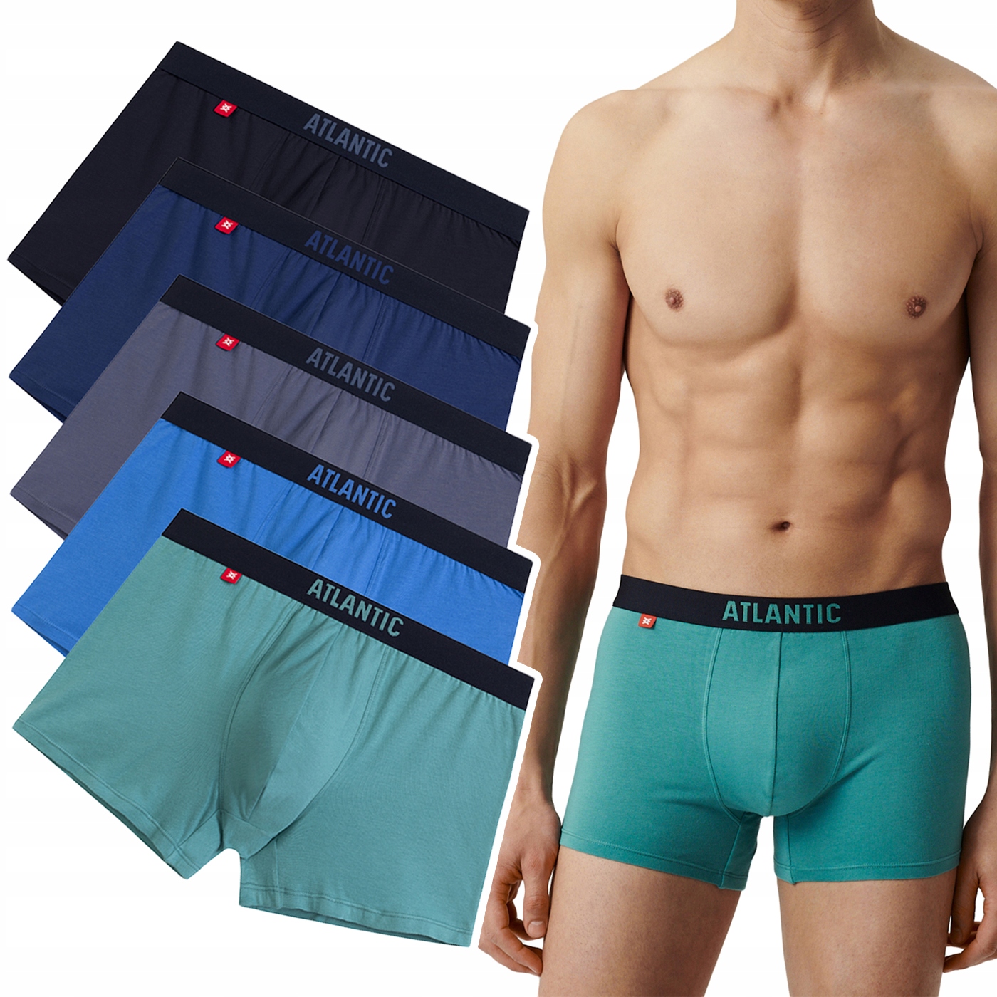 Pánské Boxerky Atlantic 5SMH-004 sportovní slipy z bavlny 5-PAK L