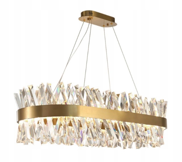 Závesná lampa Led luster Amsterdam 3 farby 80 cm Mosadz brúsená