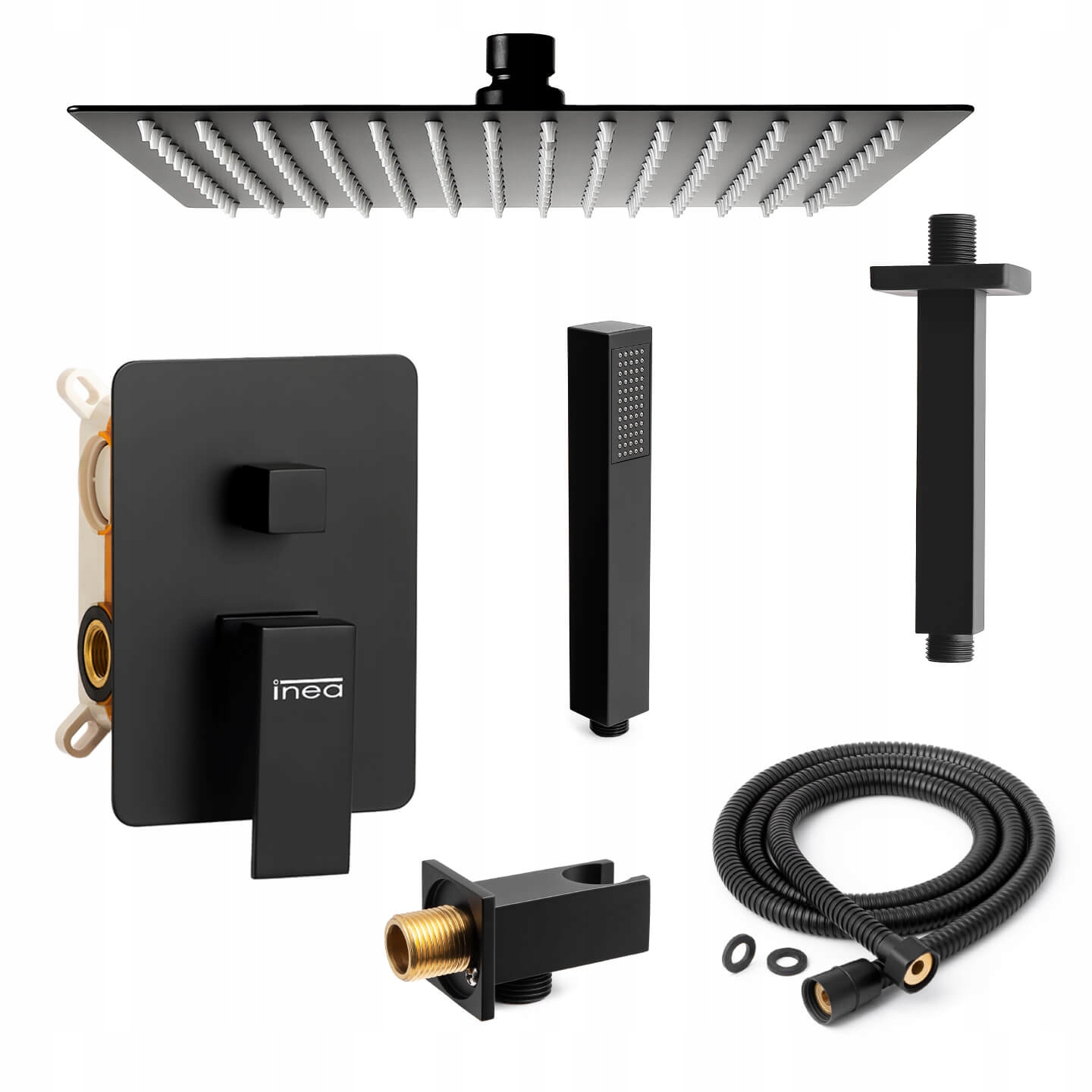 Čierna Stropná Podomietková Sprchová Súprava S Veľkou Dažďovou Sprchou Zo Stropu