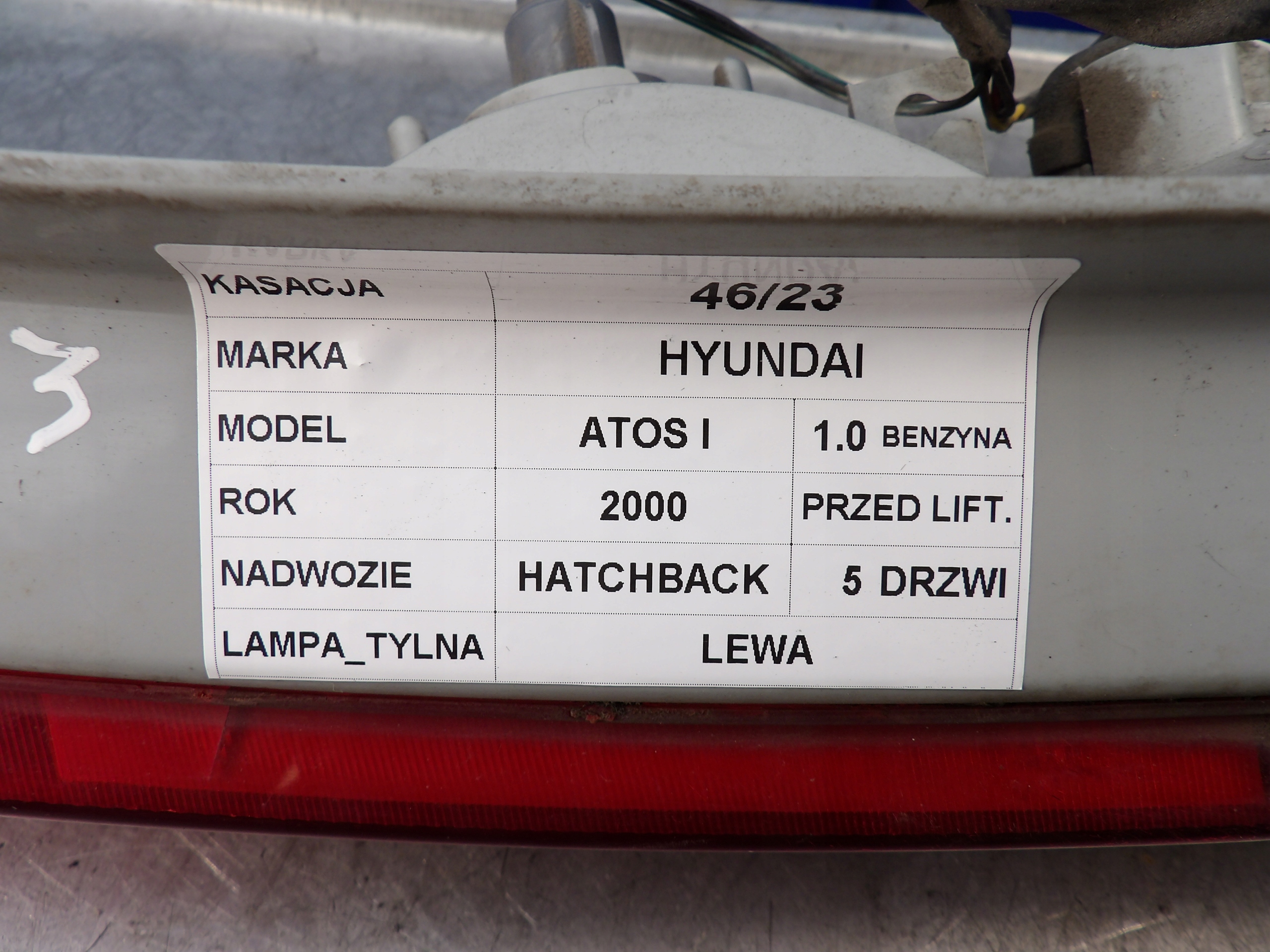 light TL Hyundai Atos and 9263
