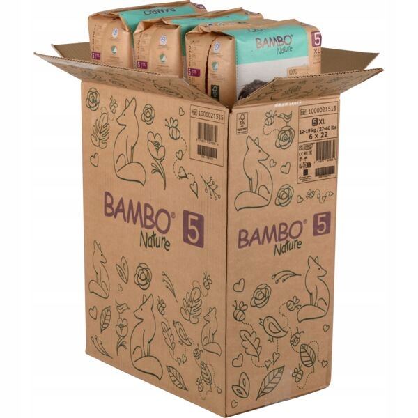 Pieluszki dla dzieci Bambo Nature 5 Paper Bag (12-18 kg, 22szt.)