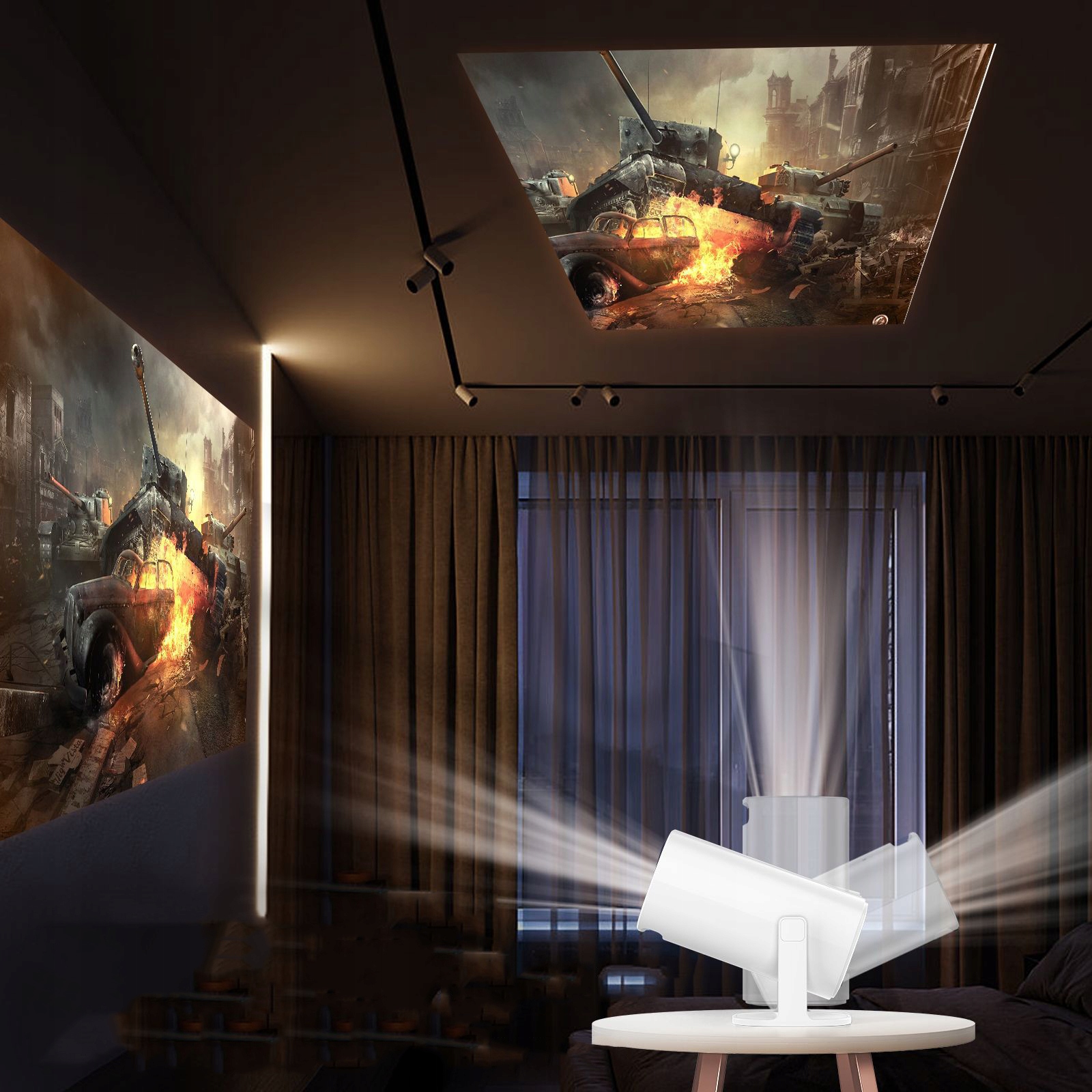 Projektor Rzutnik 4k/LED/Mini Projekcja telefonu/WIFI /zmiana języka Żywotność lampy w trybie normalnym 30000 h