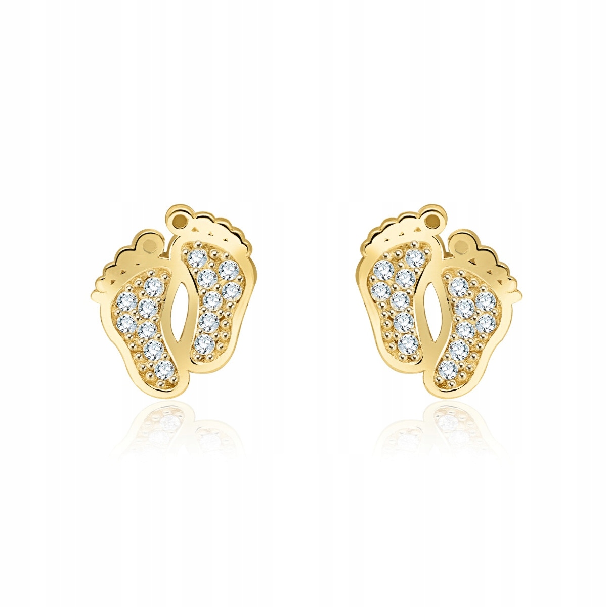 Zlaté náušnice s zirkony 585 1.48 g