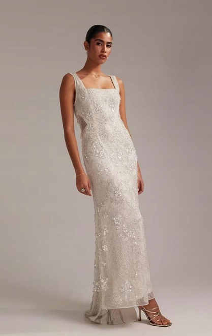 Zdobené Flitrové Šaty Korálky Křišťály Design 38 M