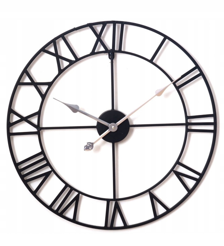 Metalowy zegar ścienny VINTAGE CICHY LOFT 58 cm