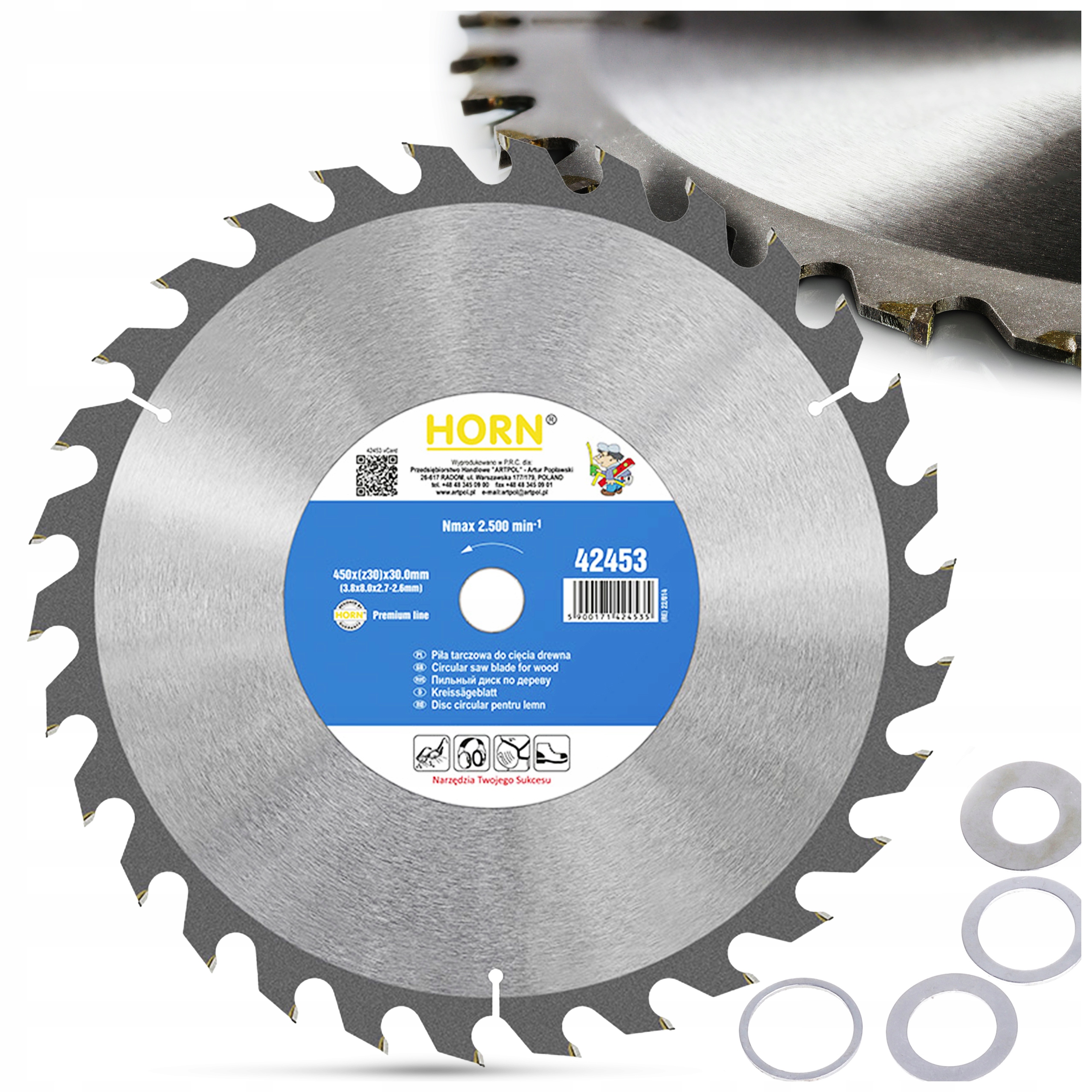 Tarcza Do Drewna 450x30 mm 30 zebow Piła Tarczowa Do Krajezgi Cięcia Drzewa