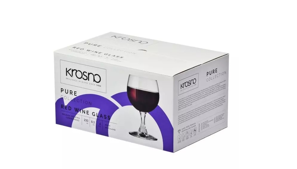 KIELISZKI WINA CZERWONEGO KROSNO PURE BASIC 250 ML Kod producenta 5900345788975