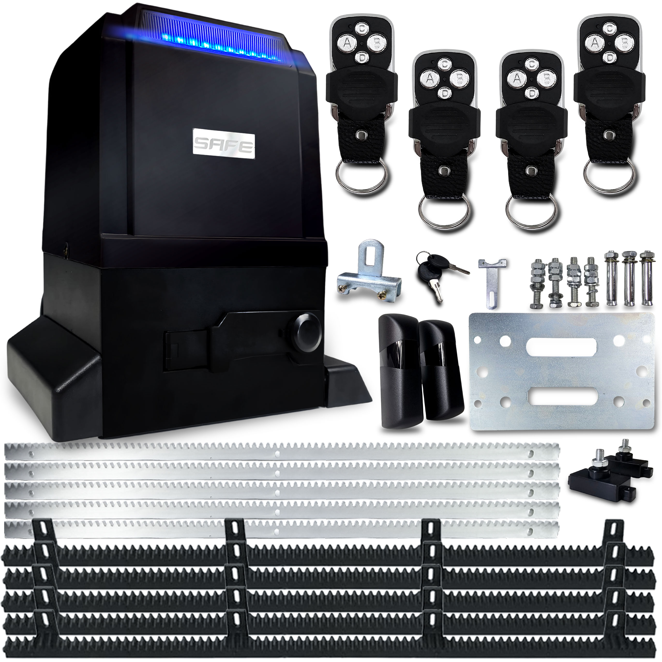 Set Pohon Pro Posuvnou Bránu 800 kg Ovladače 5 X lišta Automat pohonu