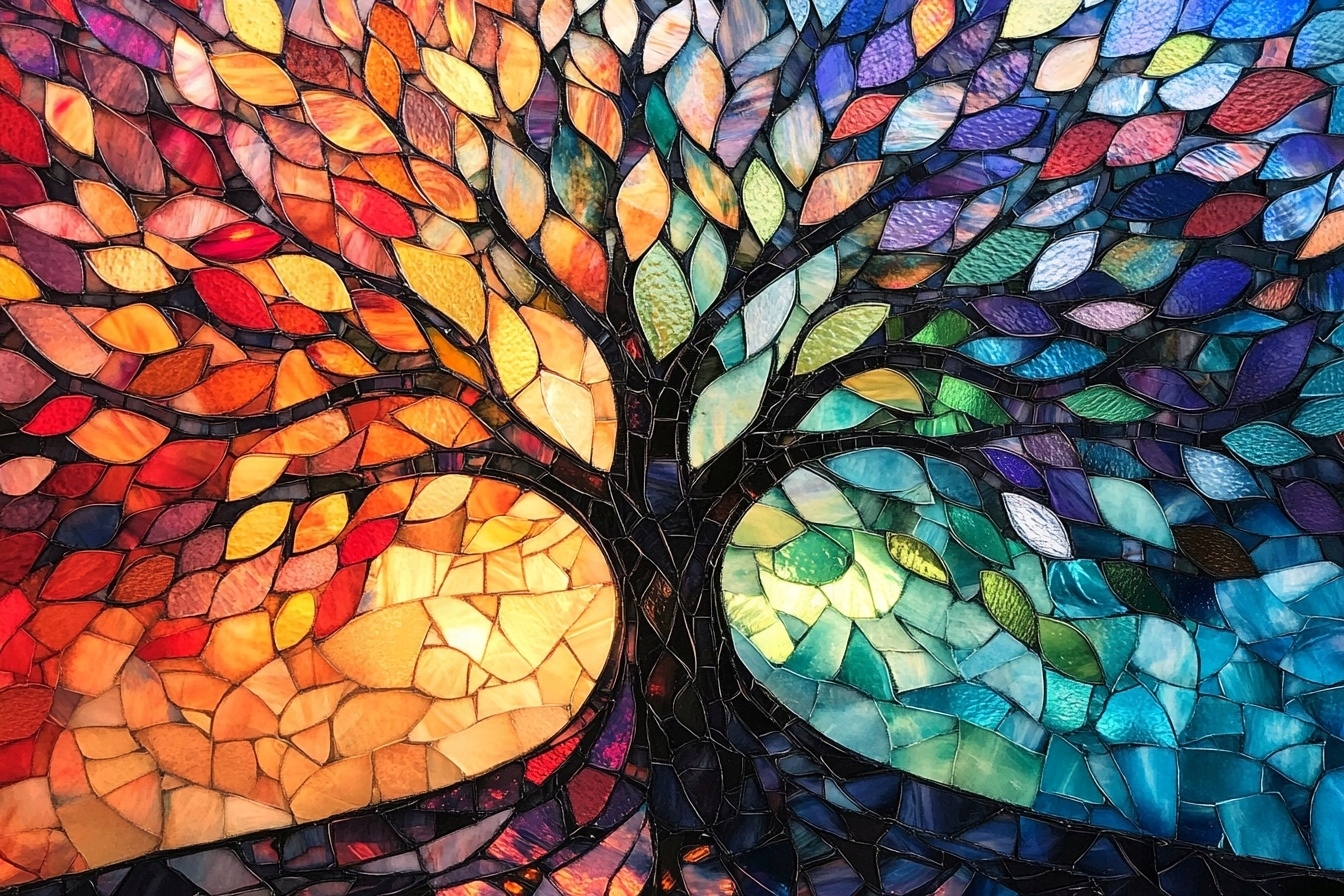 Obraz Na Plátně Canvas Mozaika Vitráž Dekorace Strom Života Boho 120x80