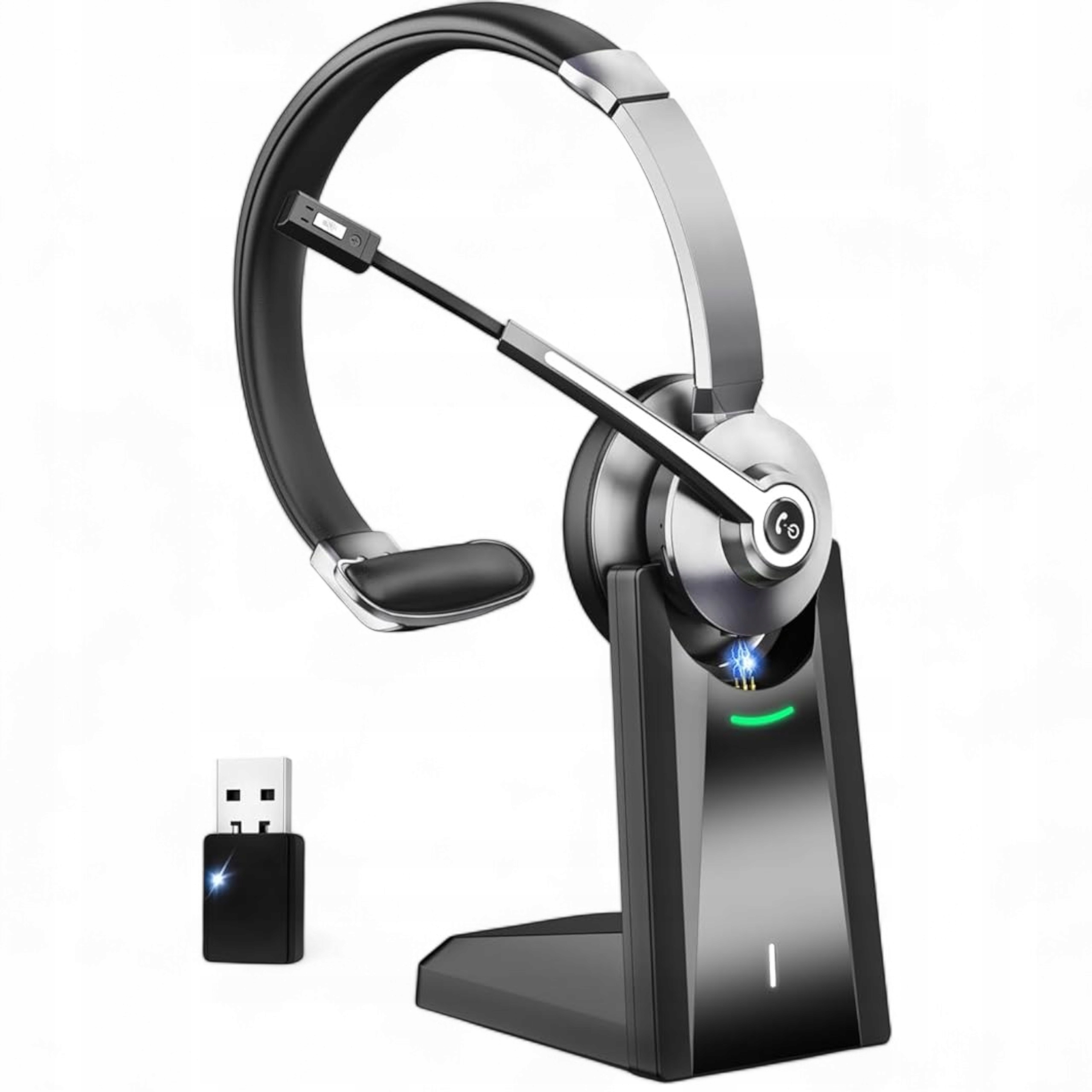 Sluchátka S Mikrofonem Bluetooth Pro Potlačení Šumu A Nabíjecí Stanicí