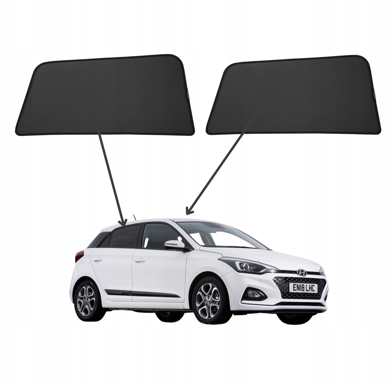 Protislnečné clony do Hyundai i20 II, 2014-2020, magnety, sada 2ks