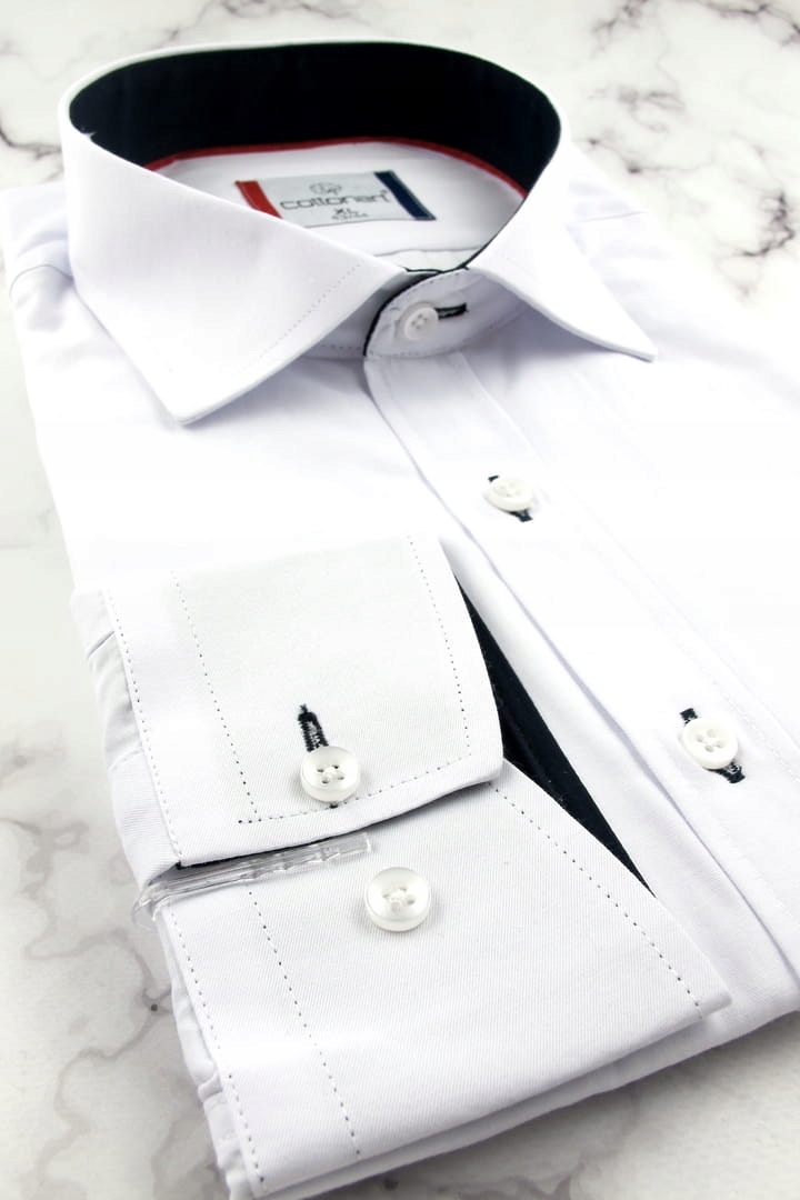 Koszula Męska Elegancka Wizytowa do garnituru E413 Rozmiar L