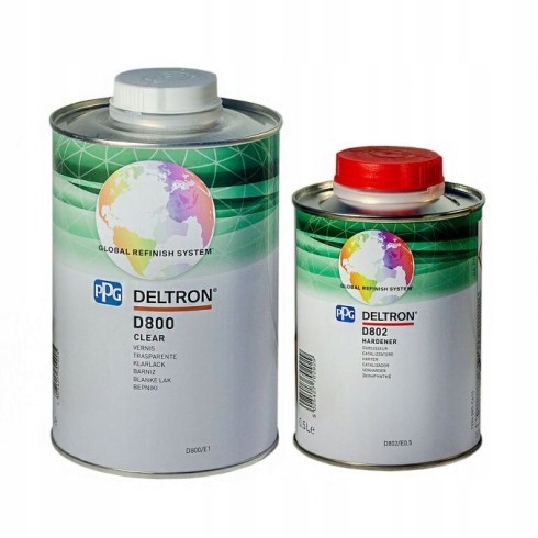 Deltron Lakier bezbarwny Ppg D 800 1l lakieru bezbarwnego +0,5l utwardzacza