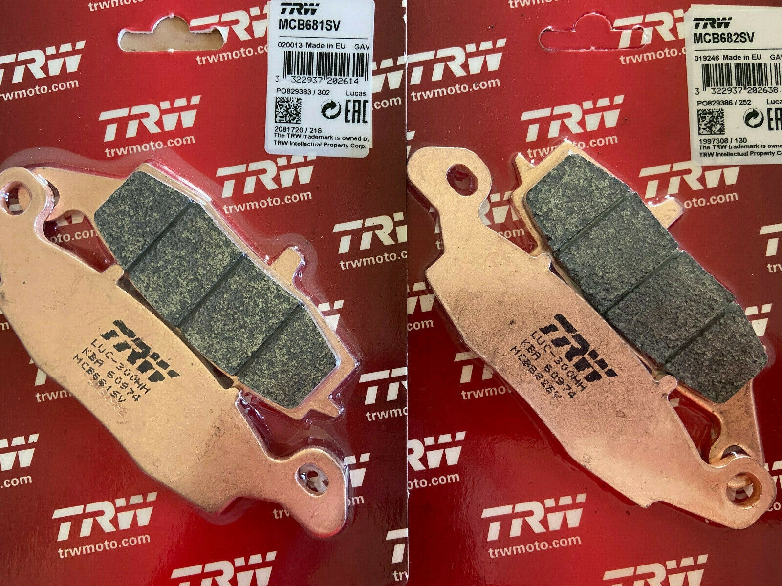 MCB681SV MCB682SV - ГАЛЬМІВНІ КОЛОДКИ TRW ПЕРЕДНІ KAWASAKI ER - 6N ER-6F