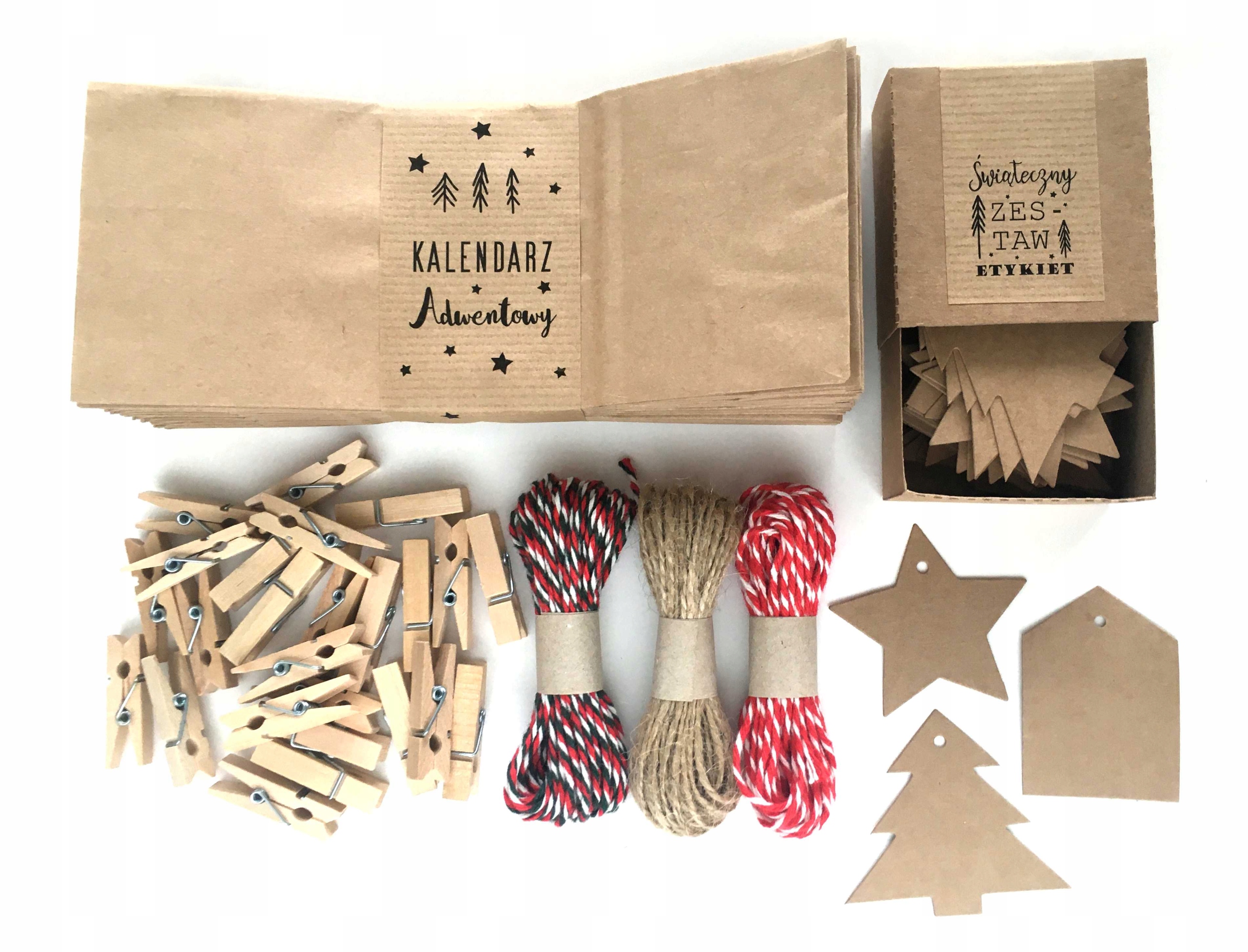 Kalendarz ADWENTOWY torebki EKO torebki sznurek