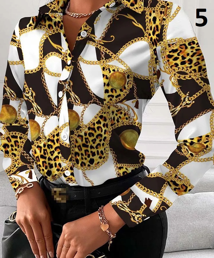 ELEGANCKA KOSZULA DAMSKA BLUZKA ROZPINANA WZORYXXL Kolekcja Całoroczna