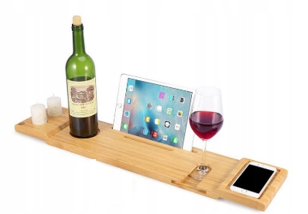 LBA-04 PÓŁKA KĄPIELOWA NA WANNĘ BAMBUS EKO UCHWYTY