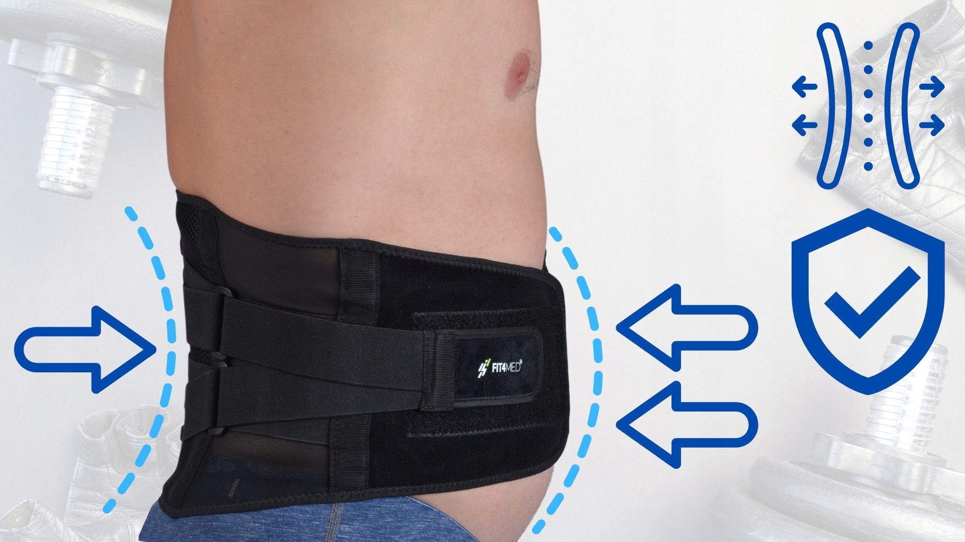 PAS STABILIZUJĄCY KRĘGOSŁUP LĘDŹWIOWY GORSET XXL NIE ROLUJE DOBRZE TRZYMA Szerokość produktu 20 cm