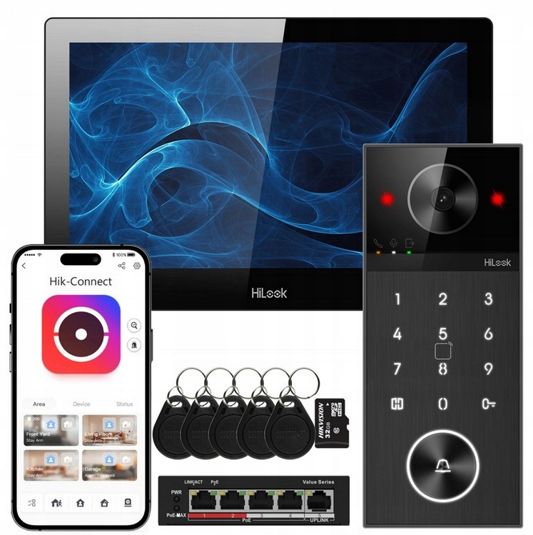Videovrátnik WiFi Ip-vis Pro-k Brána Kód Kľúčenky Aplikácia Hikvision