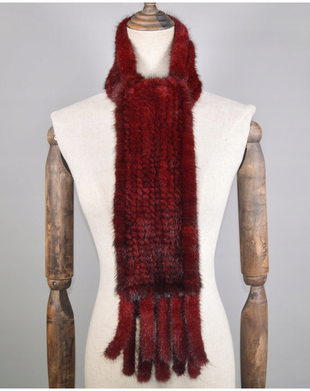 

Szalik Z Futra Norek Norki Bordowy