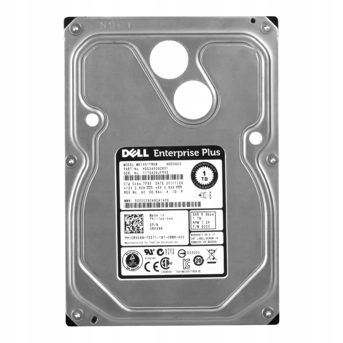 Dell 0RVX9N 1TB 7.2K 16MB SAS-2 3.5" MK1001TRKB