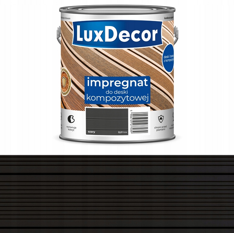 Impregnat do deski kompozytowej Luxdecor Szary 2,2l Szybkoschnący