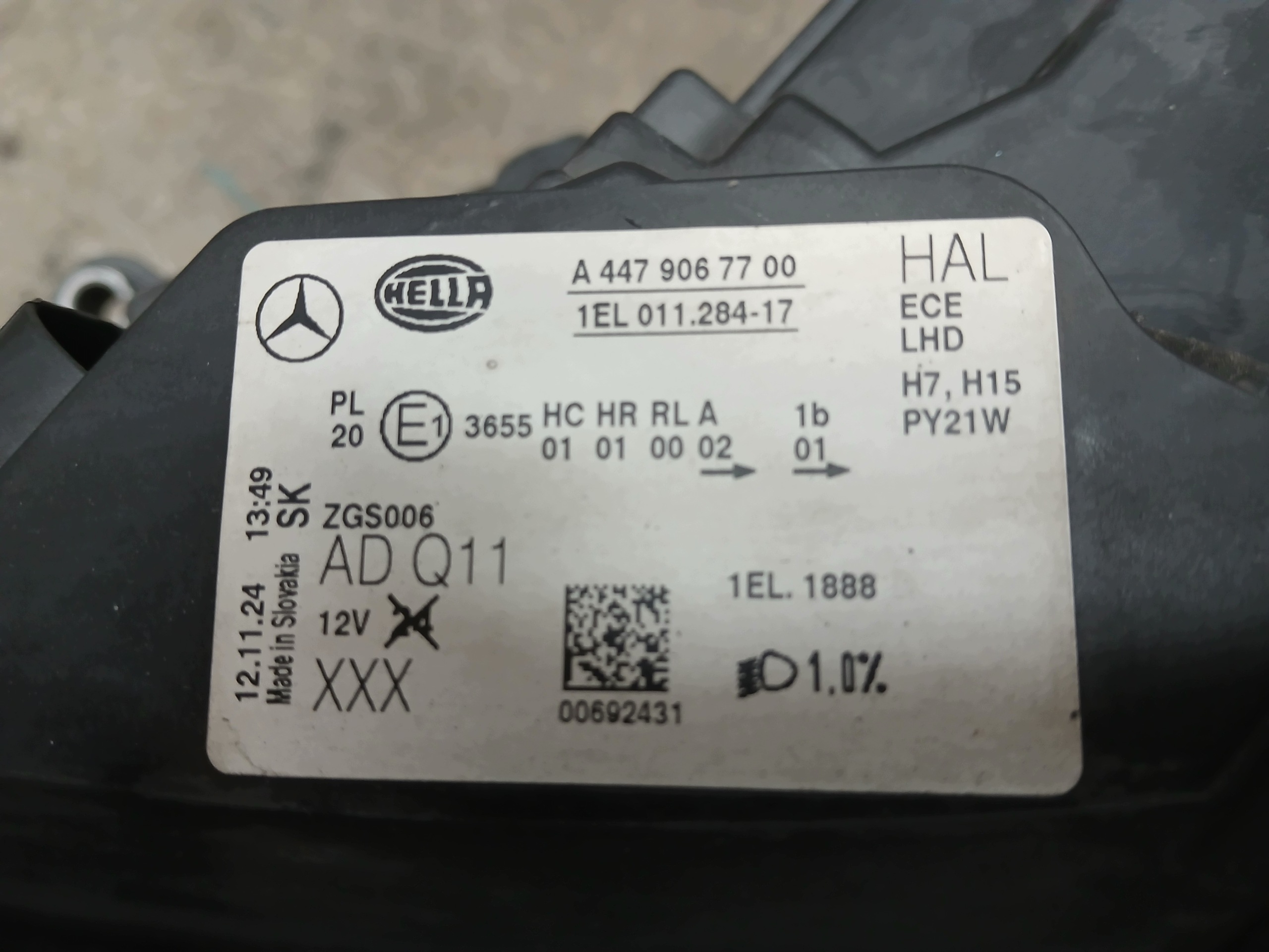 light front left MERCEDES VITO W447 A447 A4479067700