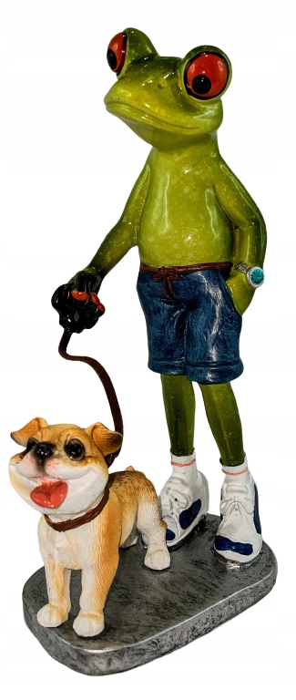 

Figurka Pan Żaba Z Psem Na Smyczy