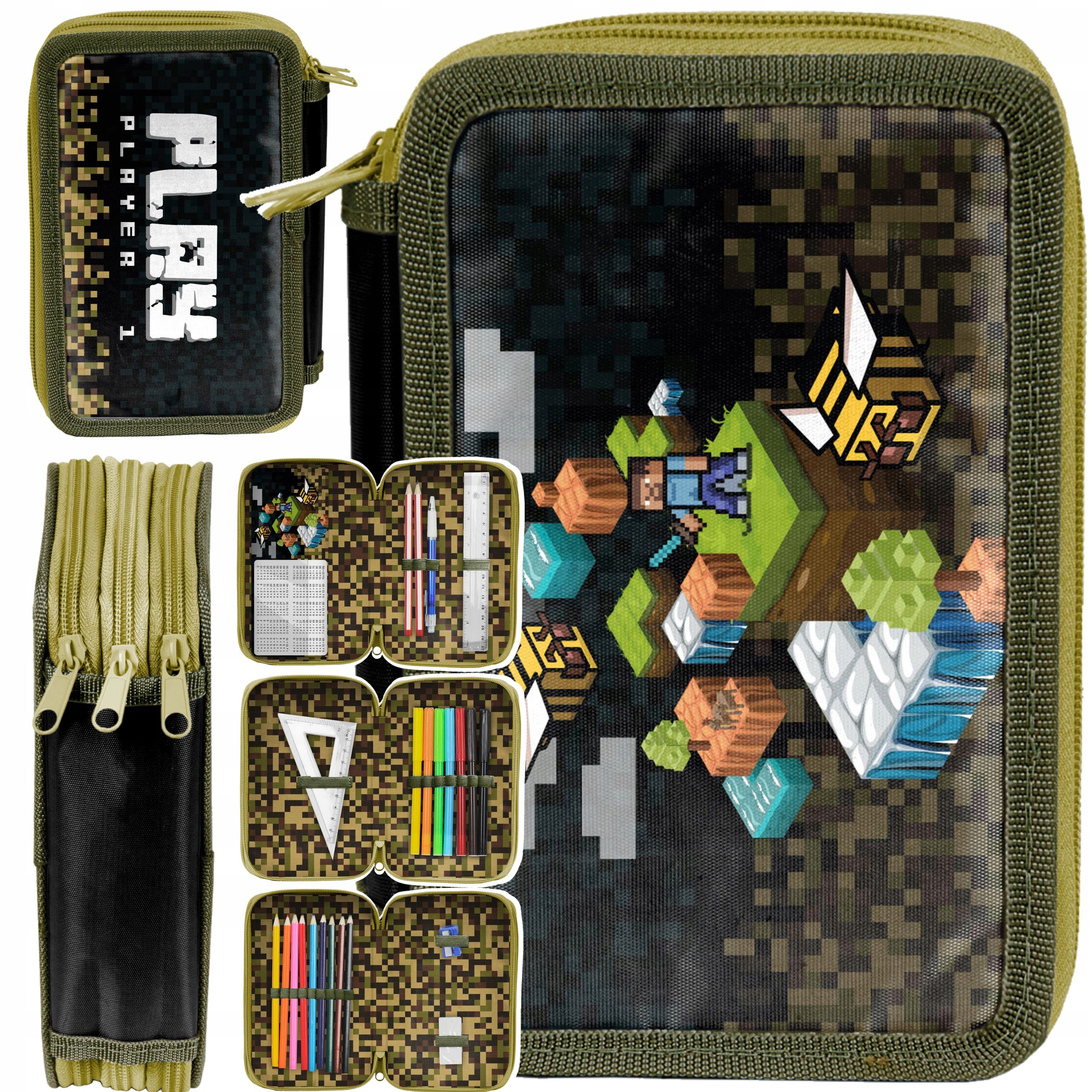 

Piórnik Trzykomorowy Wyposażeniem fana Minecraft