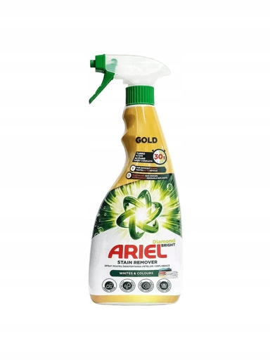 Levně 3x Odstraňovač skvrn na tkaniny Ariel Gold Stain Remover pro bílé a barevné provedení 750 ml