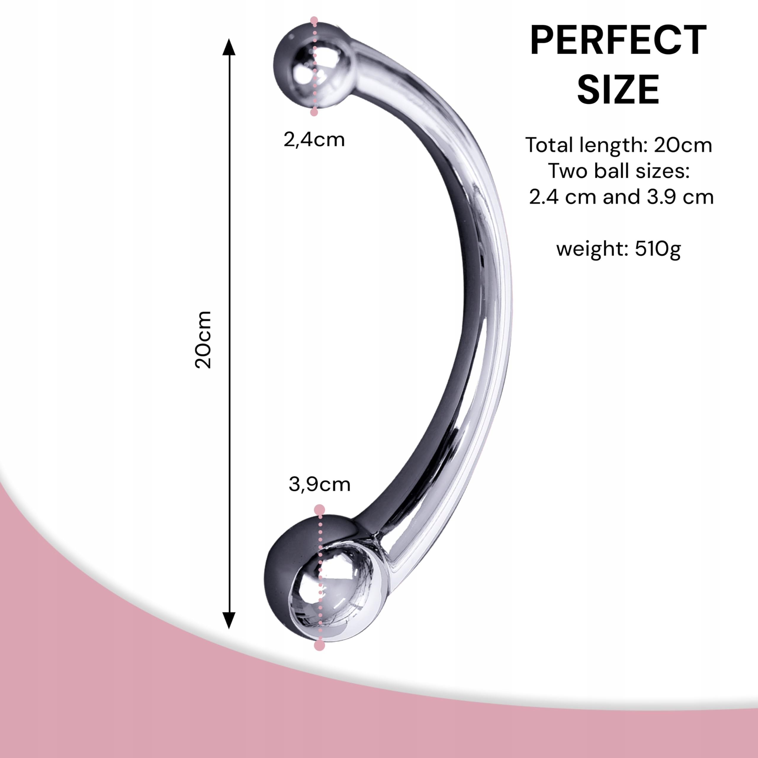 FOPS Dildo Anal Ze Stali Dla Mężczyzn 20cm 510g Prostata Stymulacja — miniatura 2