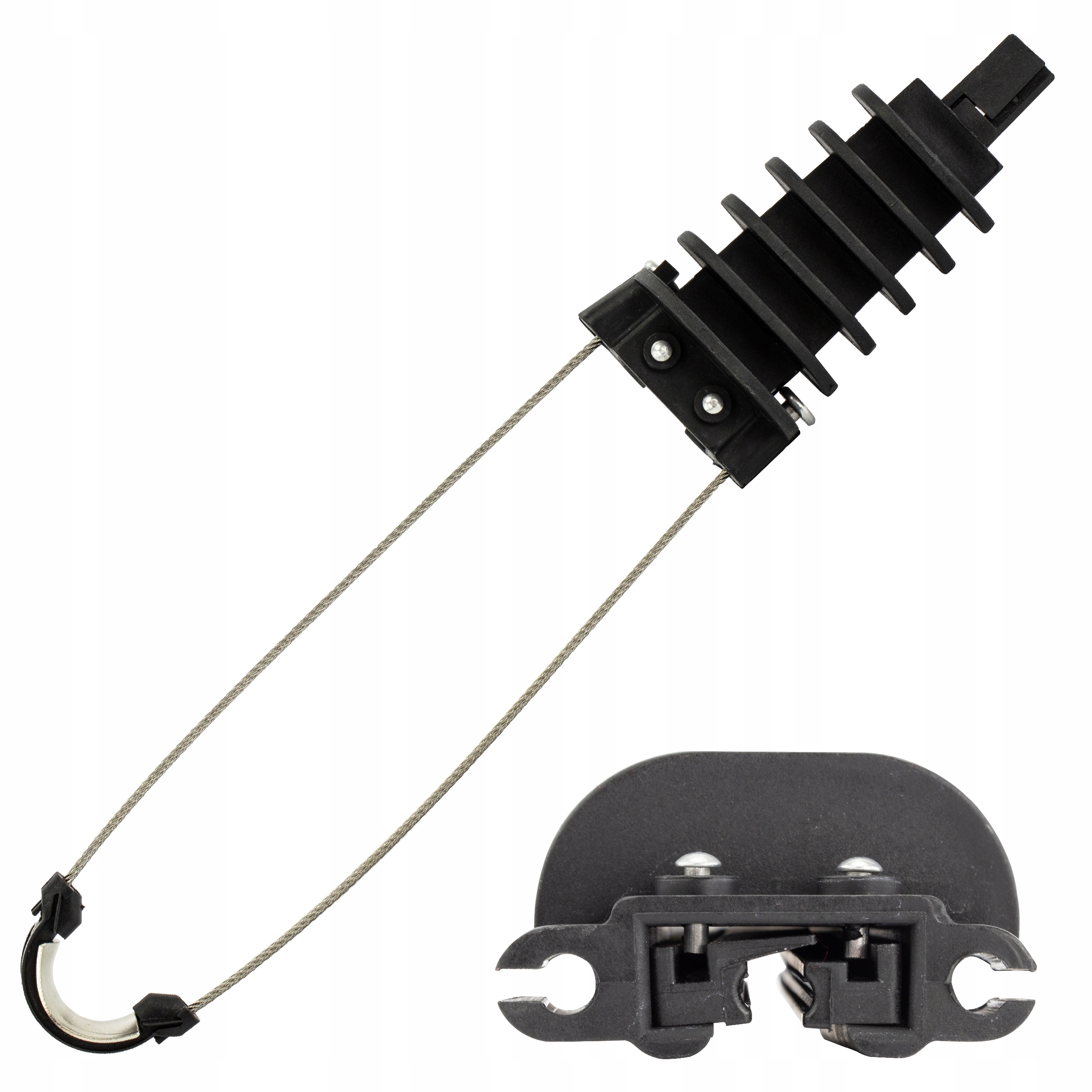 

Uchwyt odciągowy kabli z linką nośną 3-7mm 3,6kN