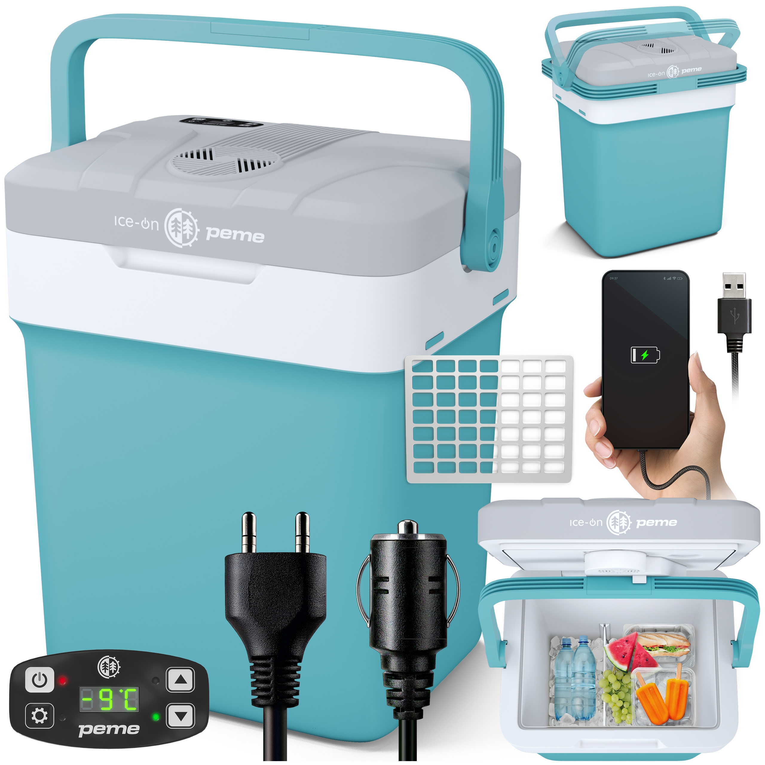 Lodówka Turystyczna Ice-On 32 Samochodowa Funkcja Grzania 12v 230v Usb Peme