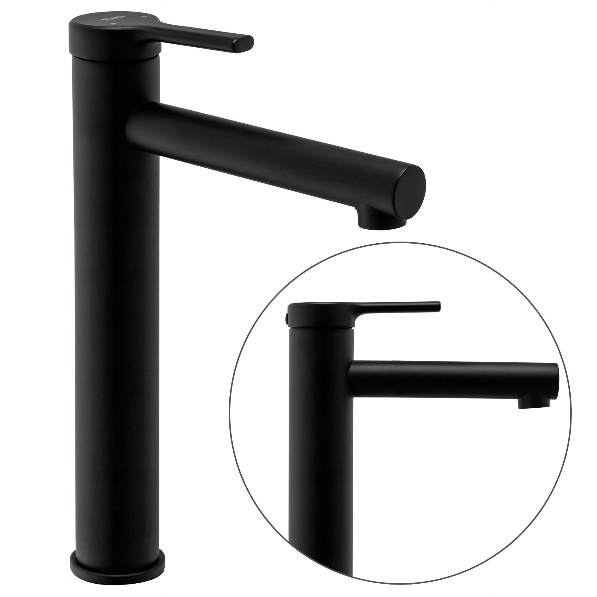 Umyvadlová baterie černá vysoká stojící pro umyvadlo na desku Rea Pixel