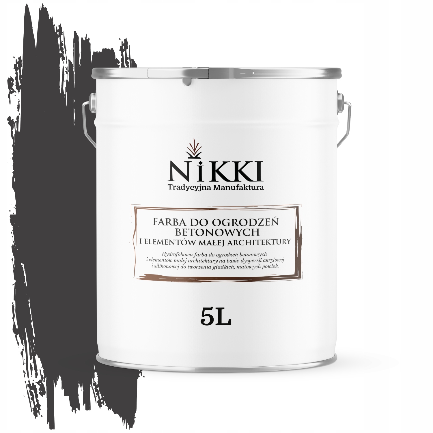 Farba Na Maľovanie Plotov 5 L Betónových Kvetináčov Farba Čierna F268